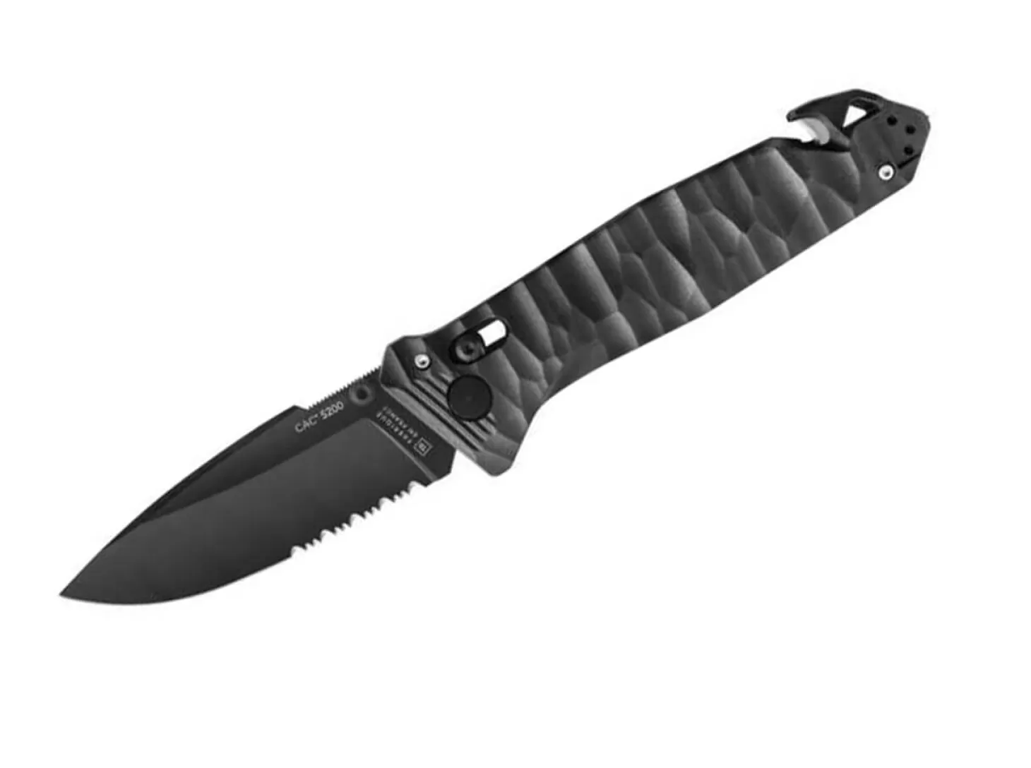 Hot C.A.C. S200 G10 Textured Black Serrated Taktische Messer