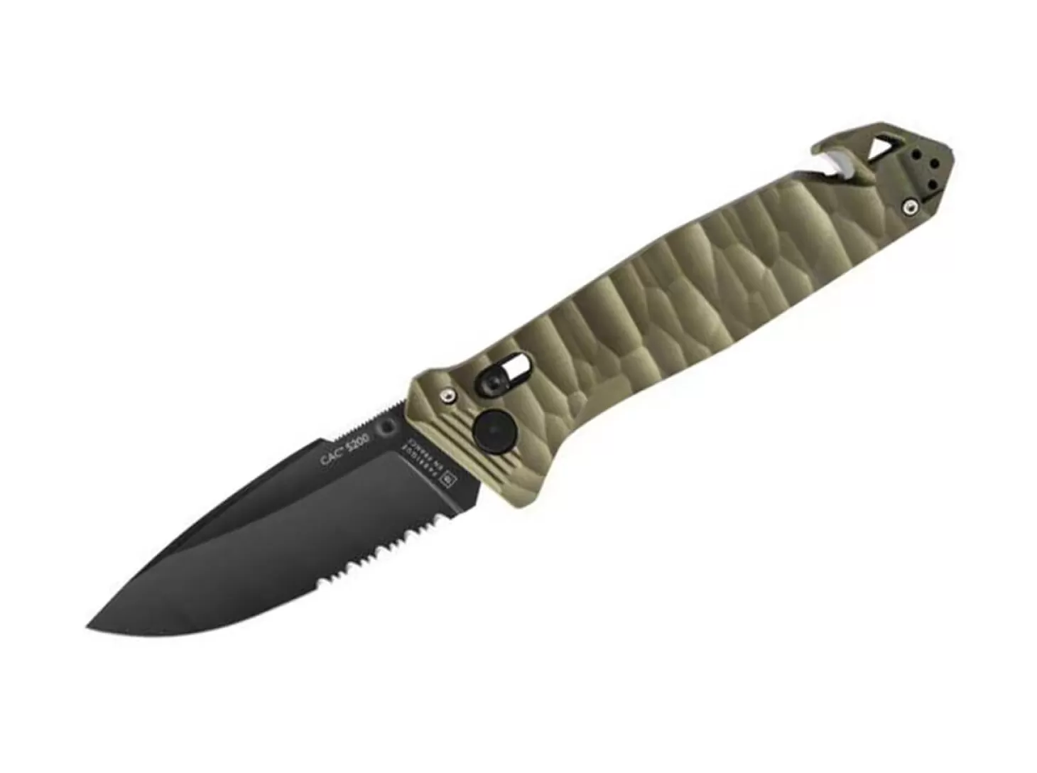 Discount C.A.C. S200 PA6 Textured Kaki Serrated Taktische Messer
