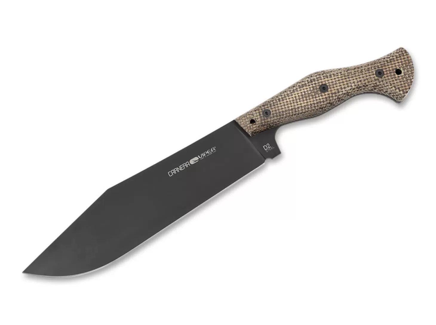 Hot Carnera Black Blade Brown Canvas Bushcraftmesser