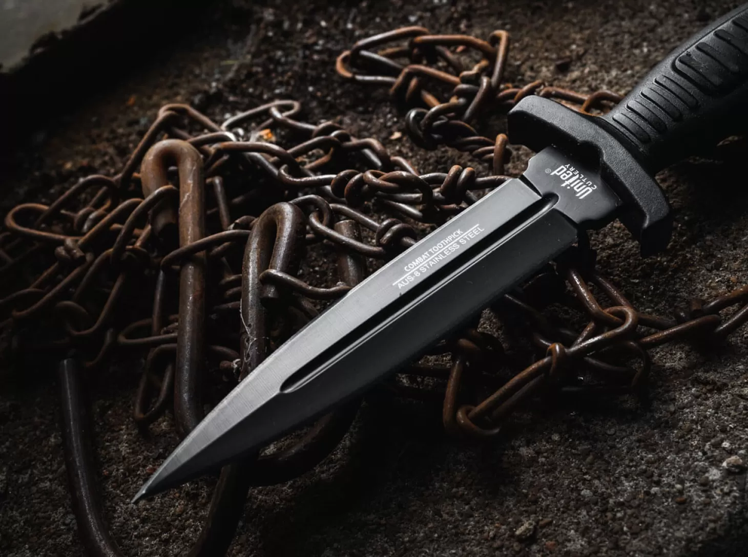 Outlet Combat Commander Boot Knife Black Taktische Messer