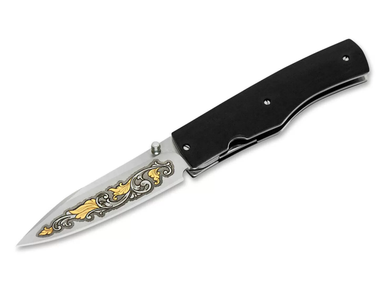 Best Sale 392 KT Stralight Gold Knife Sammlermesser