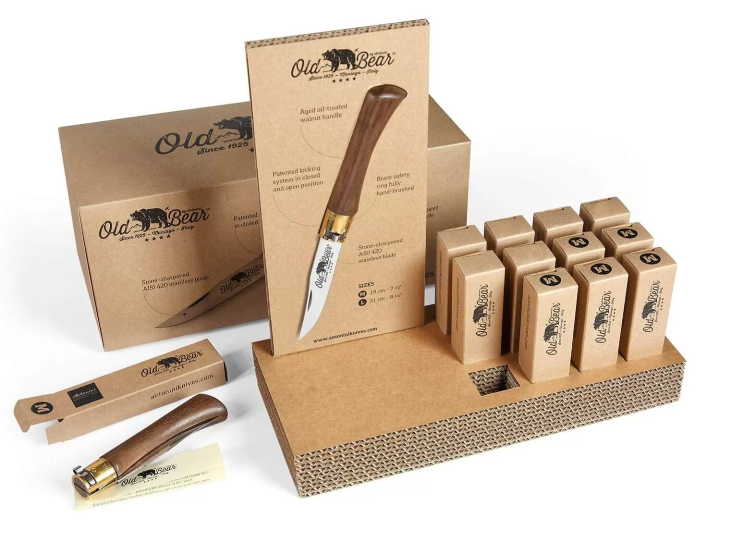 Sale L & M Walnuss Display Set Klassische Messer