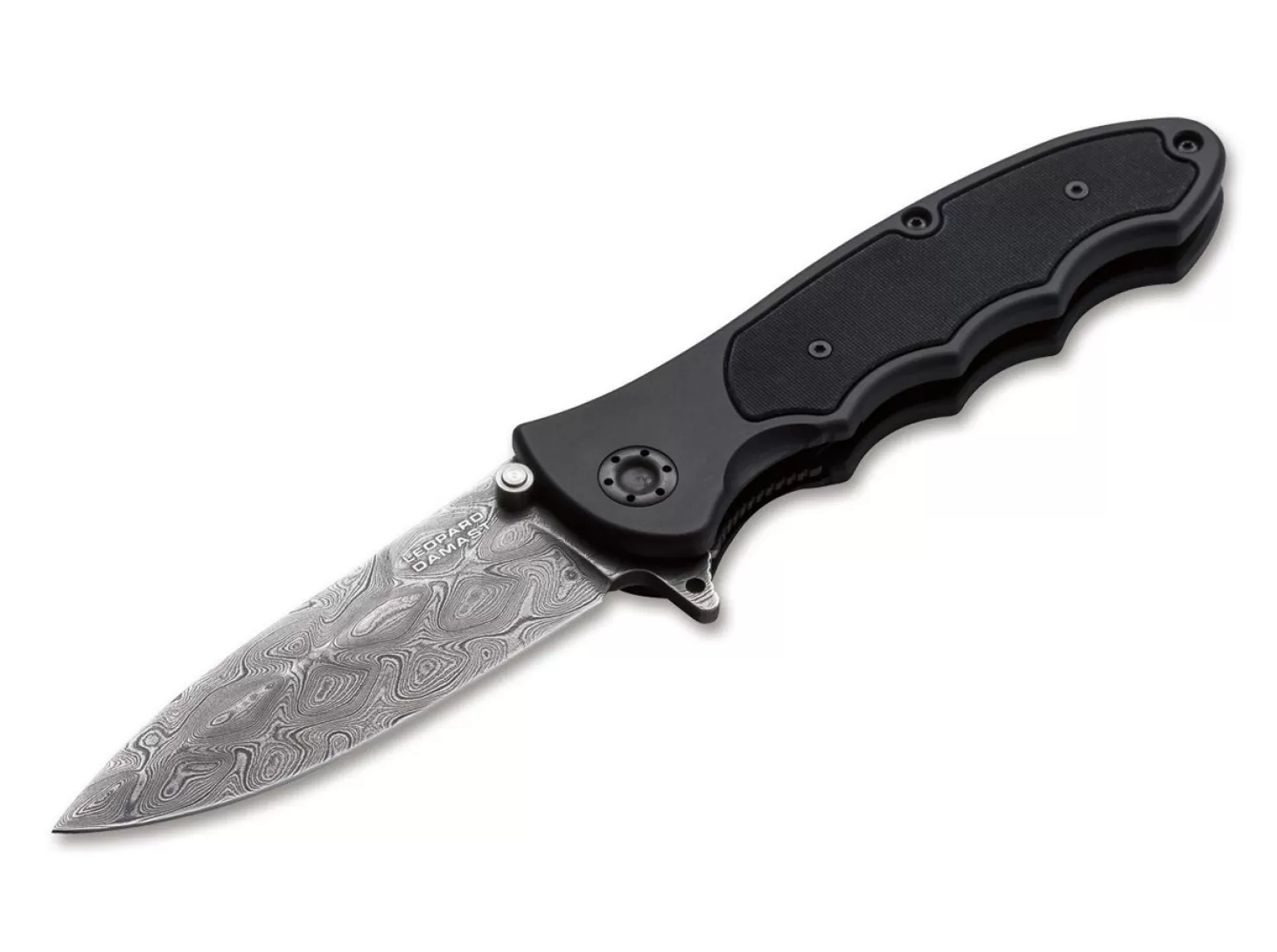 New Leopard-Damast III All Black Jagdmesser