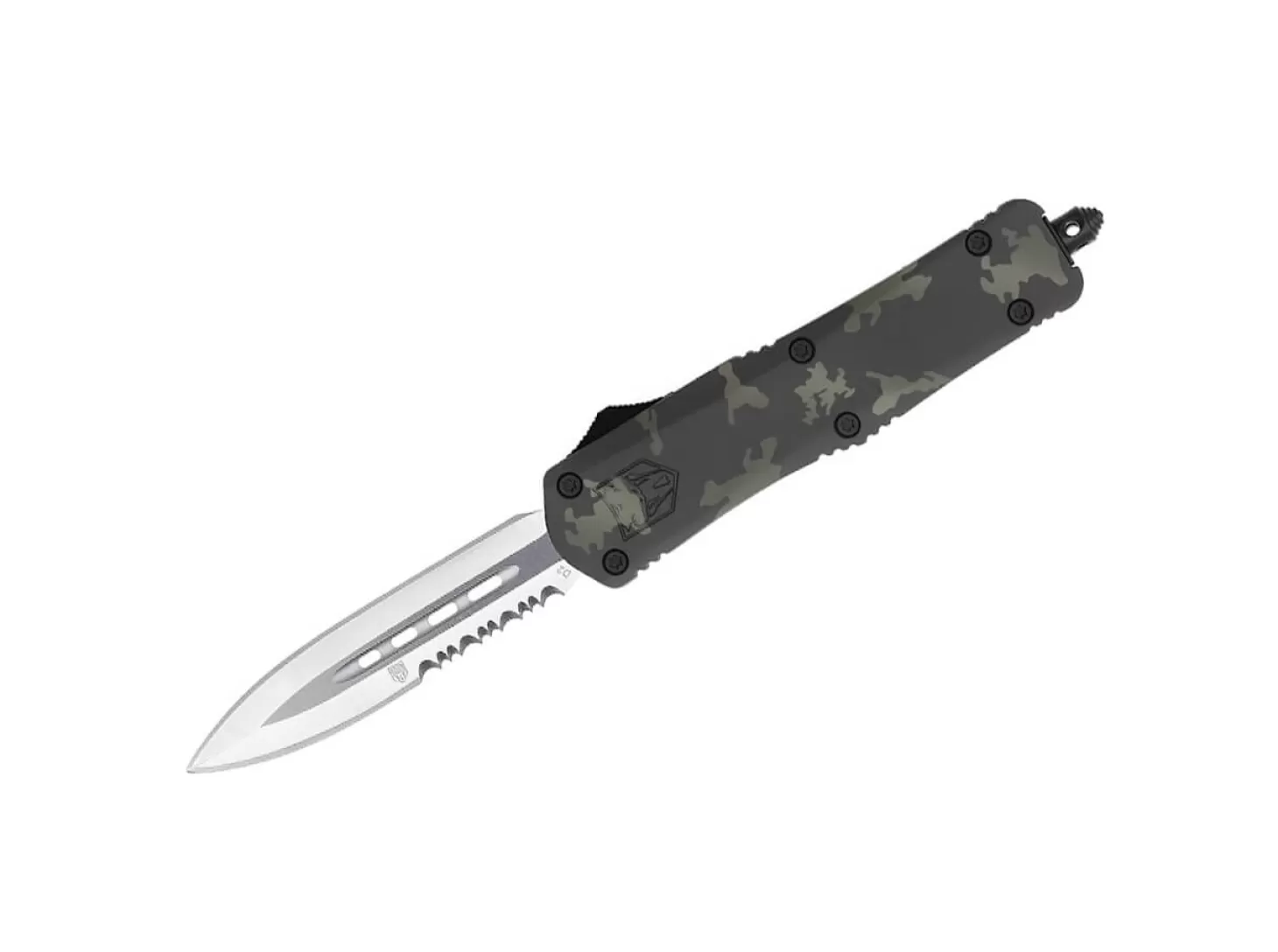 New Medium FS-3 Urban Multi-Cam Dagger 1-Side Serrated OTF-Messer