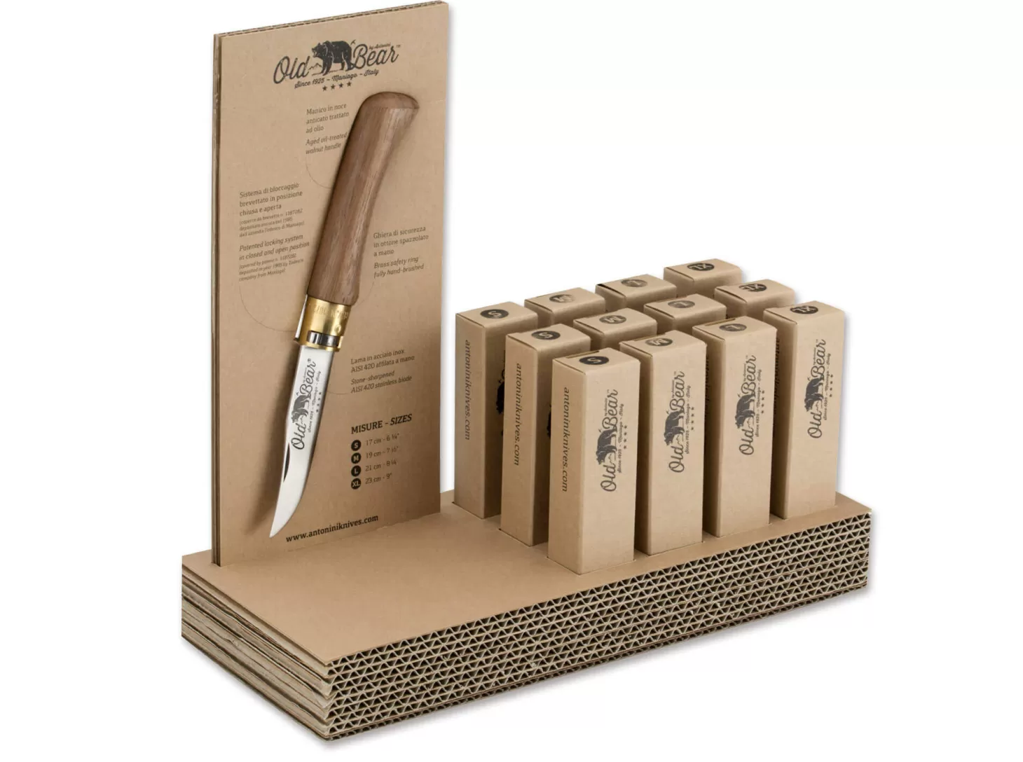 New Mix Walnuss Display Set Klassische Messer