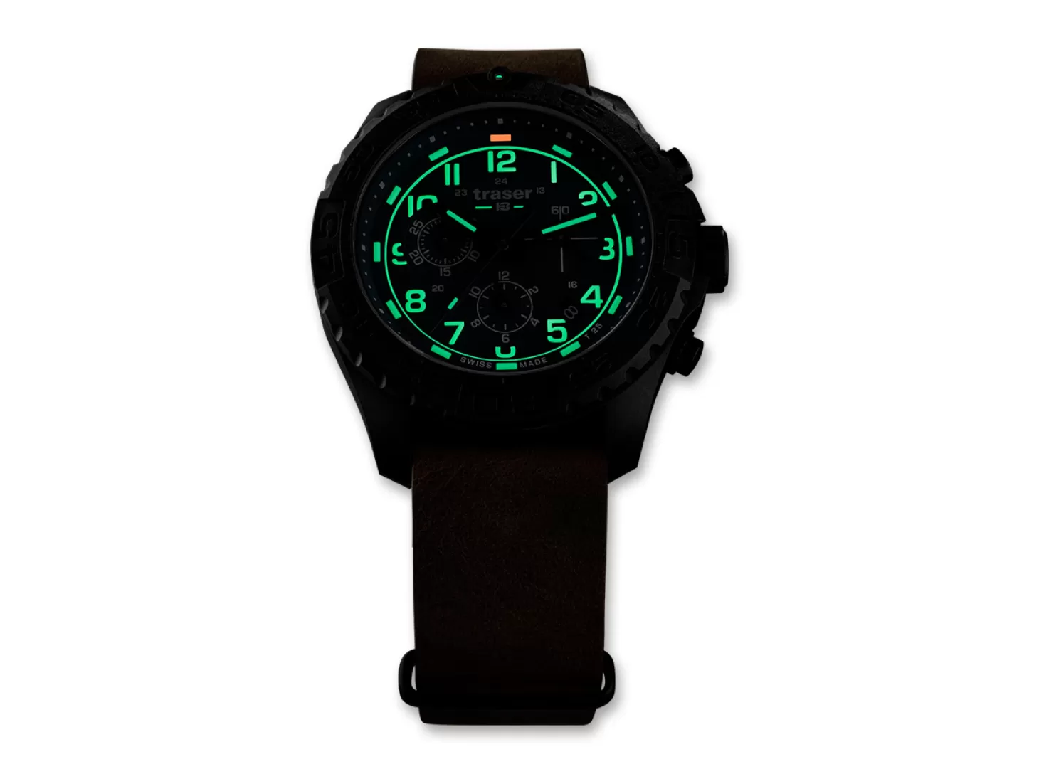 New P96 OdP Evolution Chrono Green Leder Einsatzuhren