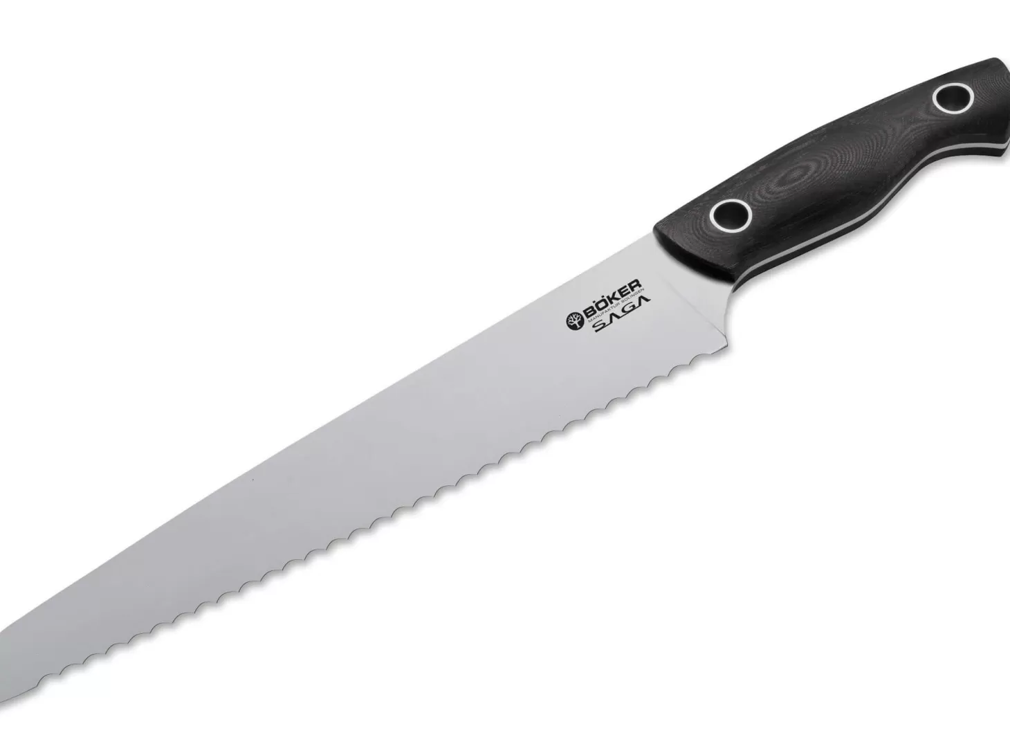 Outlet Saga Brotmesser G10 Satin Wellenschliffmesser