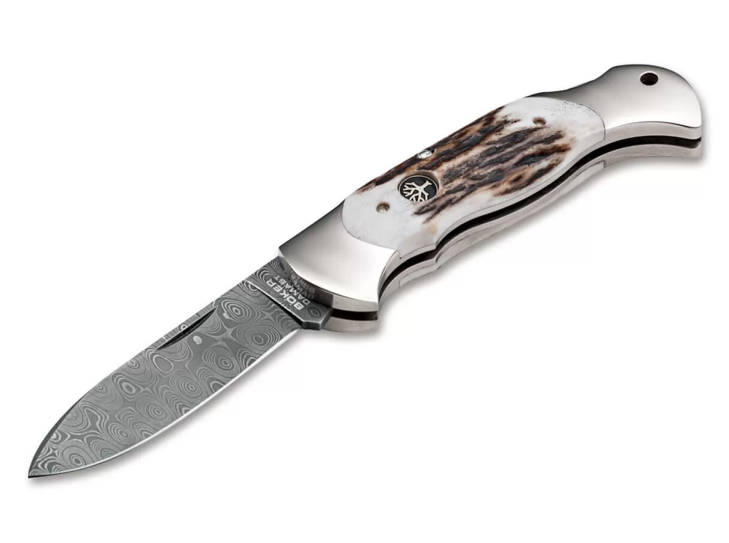 Online Scout Spearpoint Hirschhorn Damast Klassische Messer