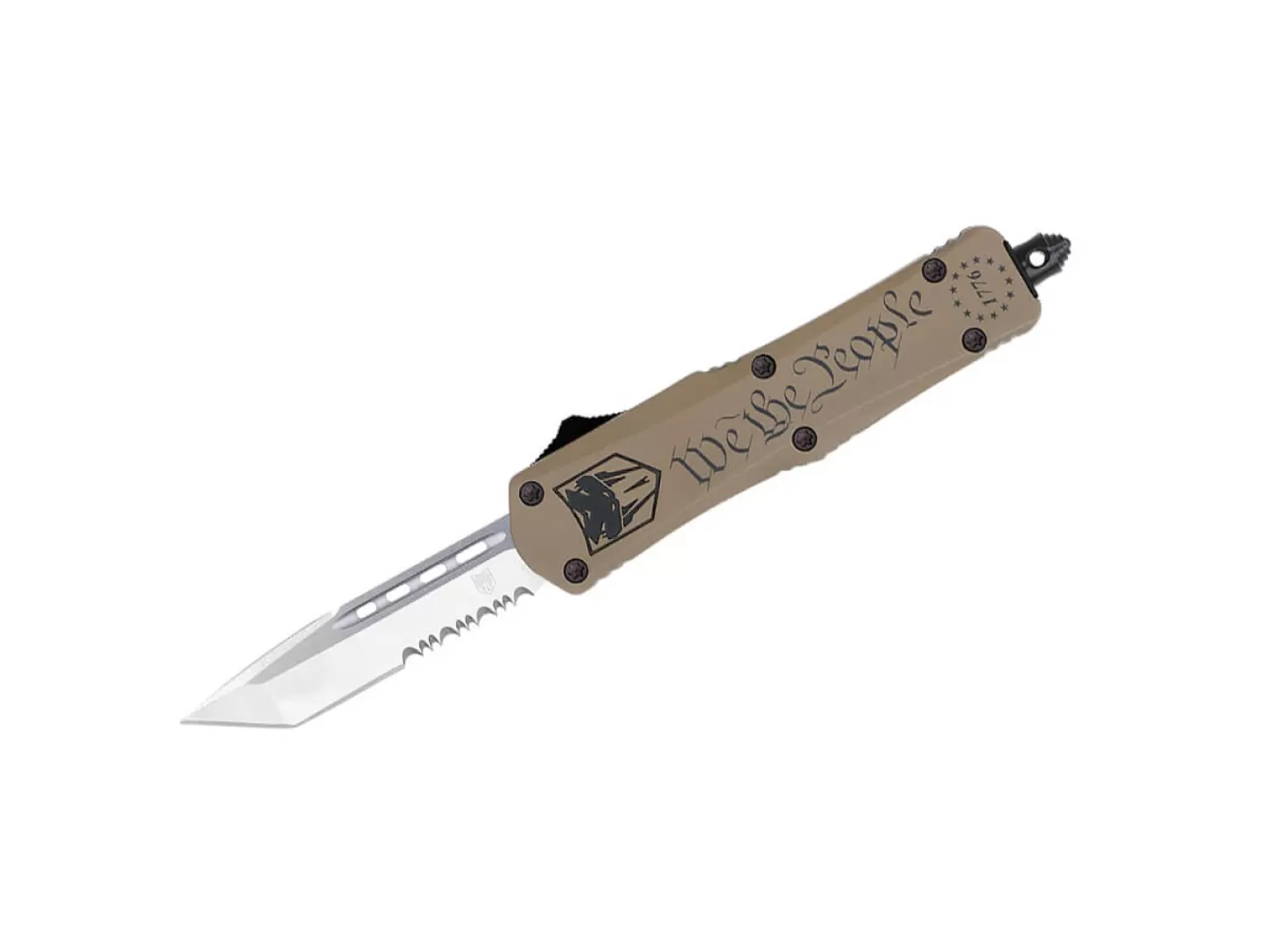Cheap Small FS-3 We The People Tanto Serrated OTF-Messer