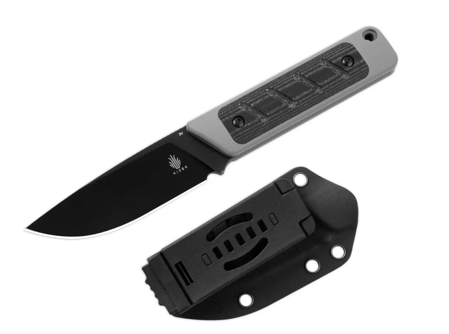 Hot Smolt G10 Grey Micarta Black Outdoormesser