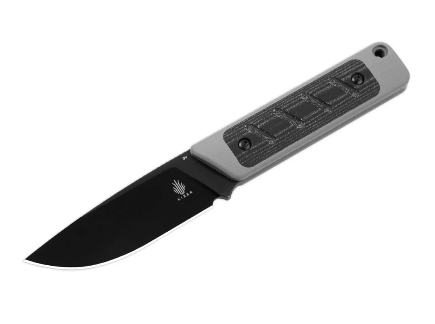 Hot Smolt G10 Grey Micarta Black Outdoormesser