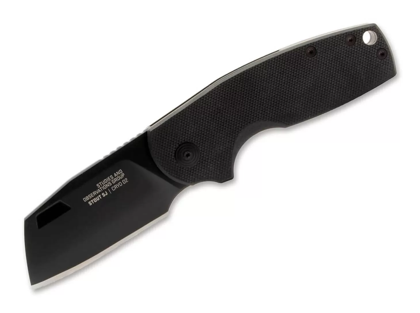 Hot Stout SJ Cleaver Blackout Slipjoint-Messer