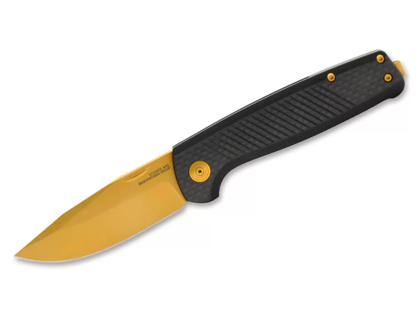 New Terminus SJ LTE Carbon + Gold Slipjoint-Messer