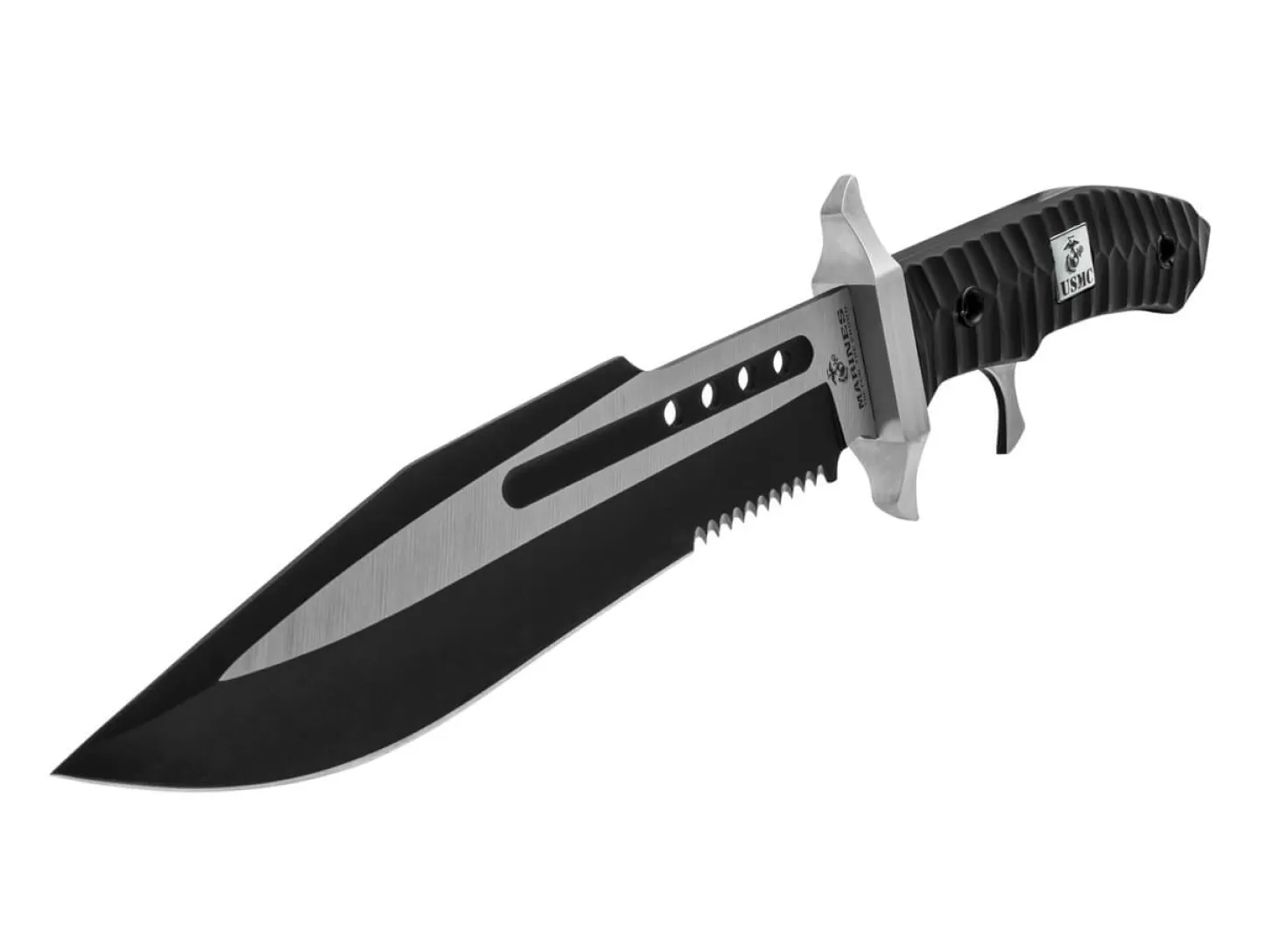 Flash Sale USMC Commando Bowie Silver Einsatzmesser