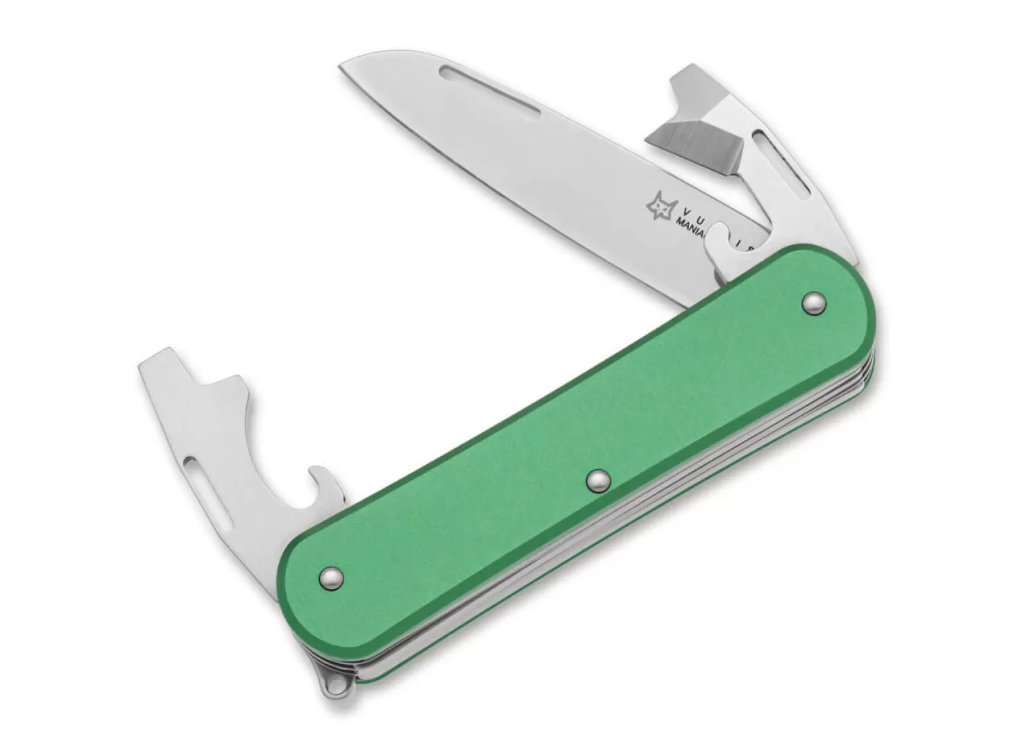 Online Vulpis 130-3 Aluminum OD Green Multifunktionsmesser